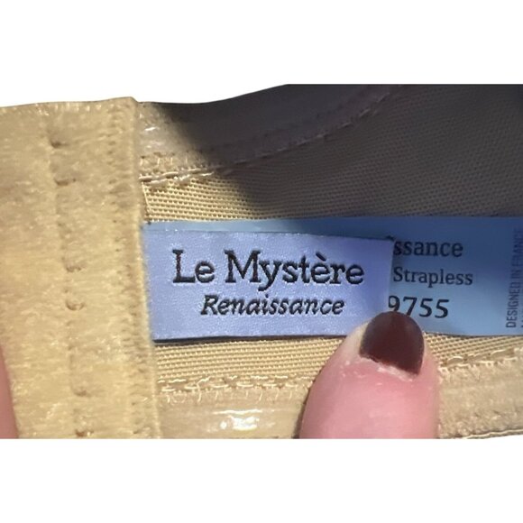 Le Mystere 9755 Dream Shameless Strapless Bra 38F Beige  Adjustable Straps - Picture 6 of 7